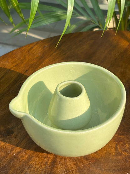 Green Mist Matcha Bowl & Whisk Holder Set