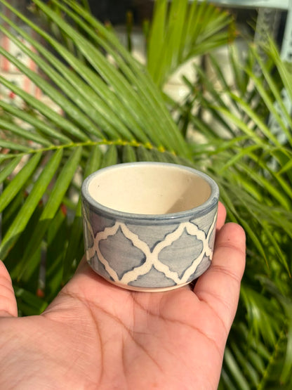 Grey Moroccan Dip Bowls Set (Set of 4)