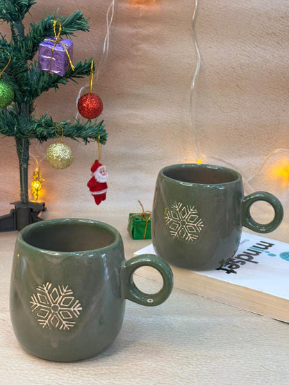 Holiday Snowkiss Green Mug