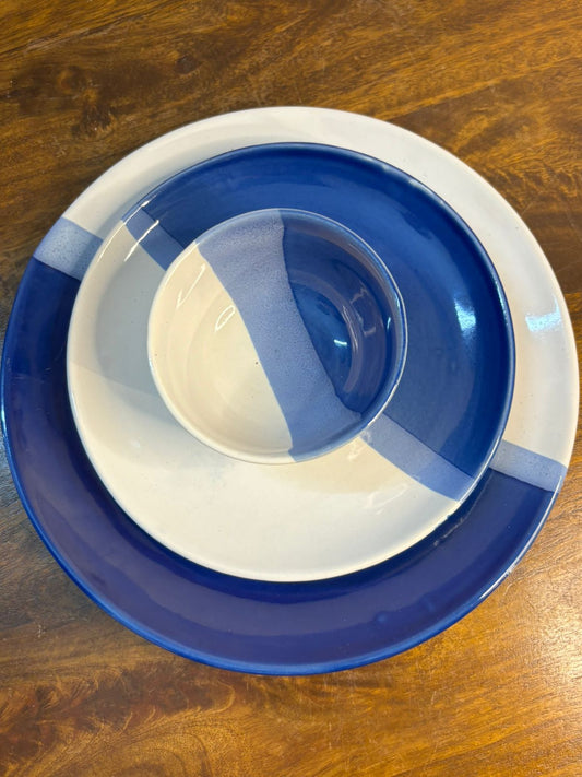 Blue Dual Shade Dinner Set (Set of 3)