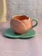 Pink Lotus Coffee Mug with Saucer