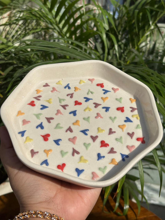 Rainbow Hearts Snack Plate (Big) (Set of 2)