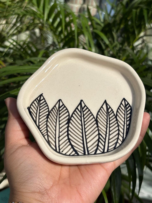 Inky Leaves Snack Plate (Set of 2)