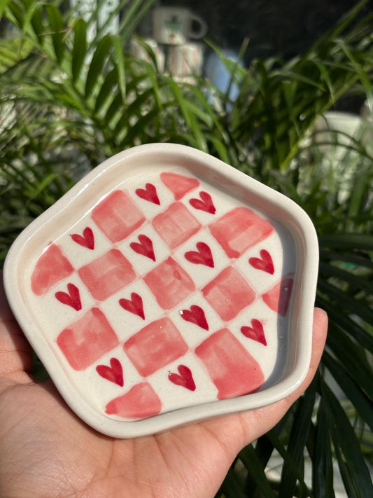 Blush & Heart Snack Plate (Set of 2)