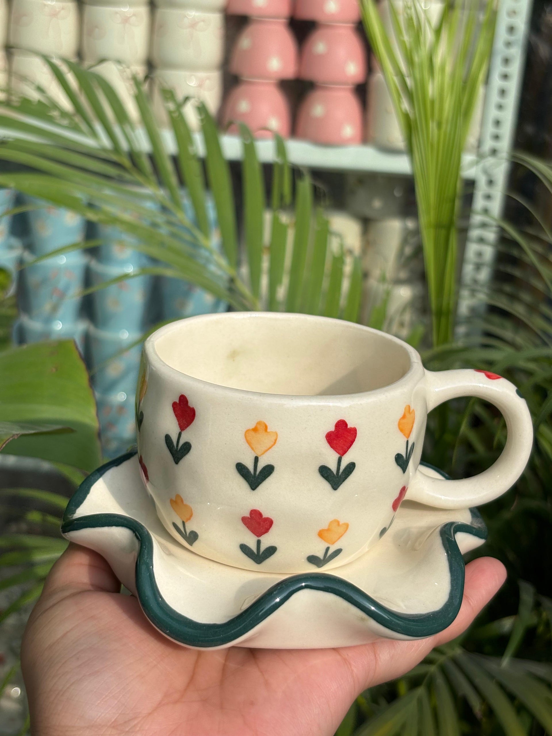 Spring Fling Coffee Mug with Saucer Set