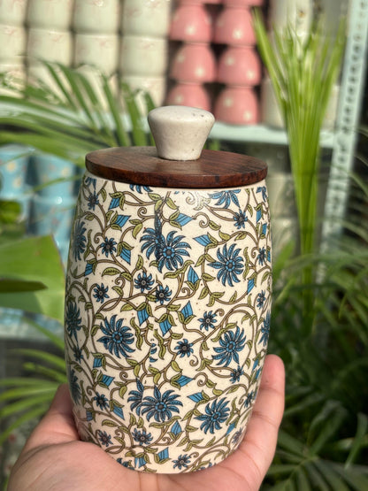 Royal Ivy Decal Print Multi-Floral Airtight Jar (Round)