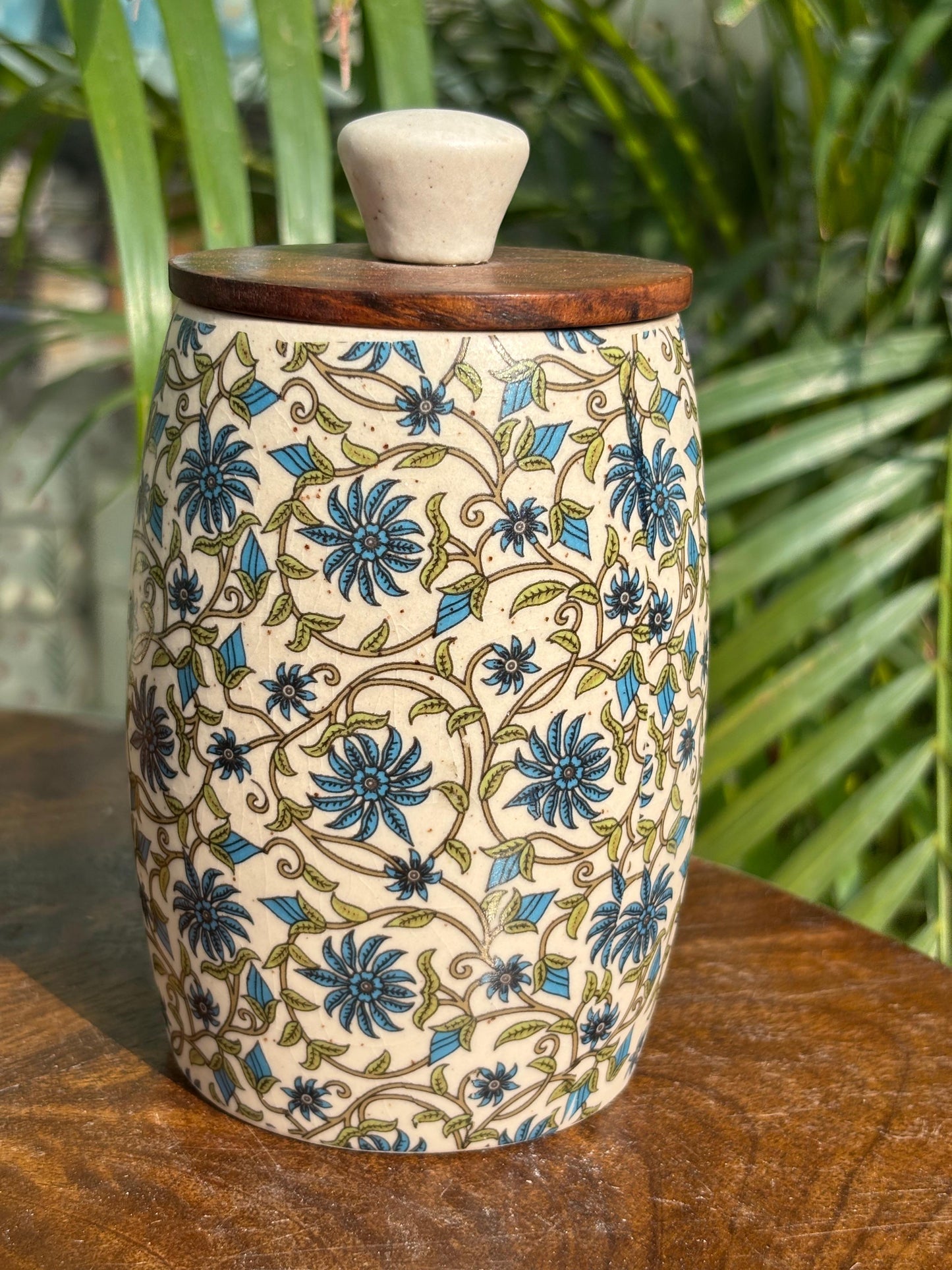 Royal Ivy Decal Print Multi-Floral Airtight Jar (Round)