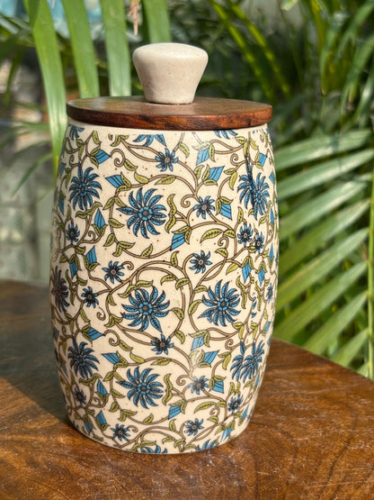 Royal Ivy Decal Print Multi-Floral Airtight Jar (Round)