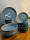 Metallic Blue Glaze Dinner Set (Set of 20)