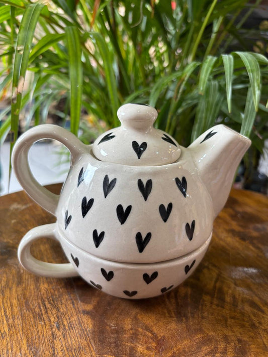 Black Hearts 1 Pot Kettle Set