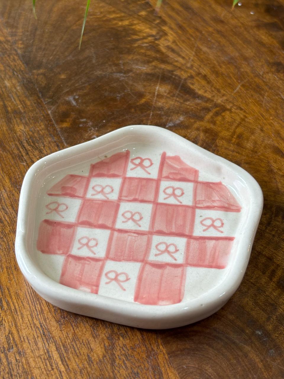Pink Bow Snack Plates (Set of 2)