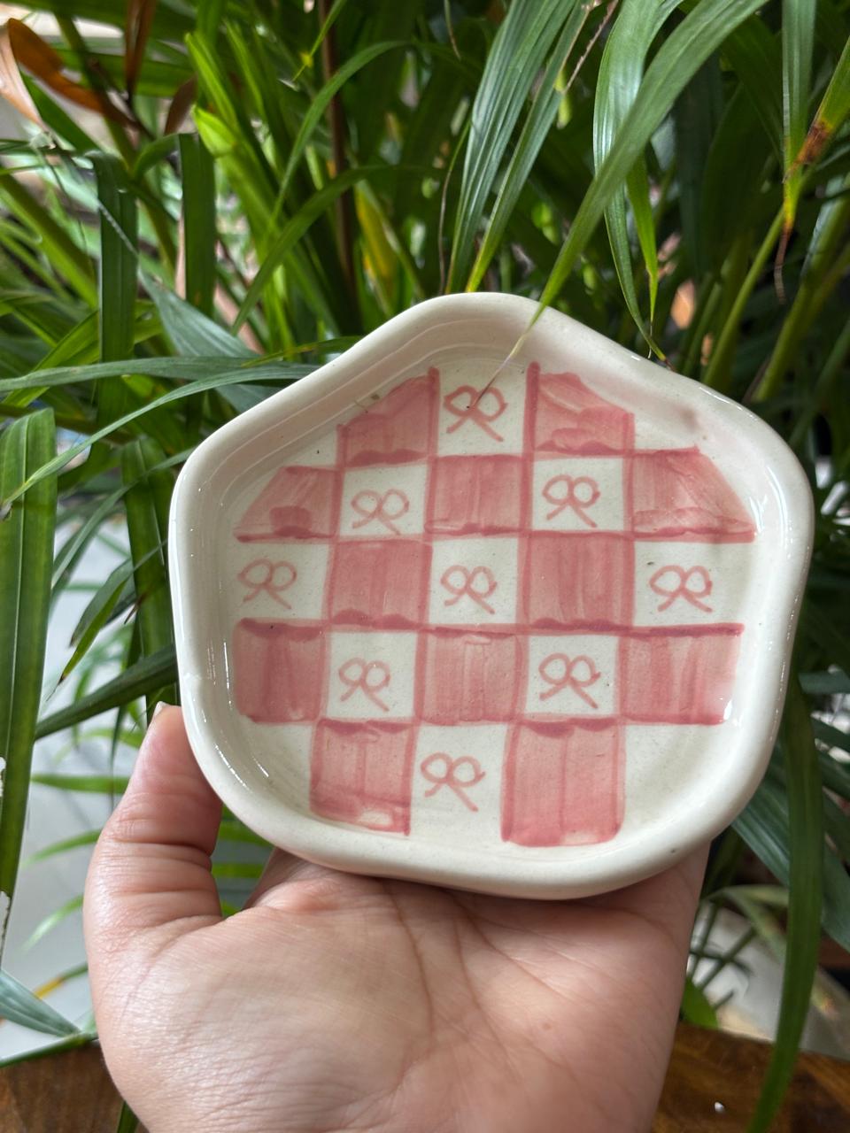 Pink Bow Snack Plates (Set of 2)
