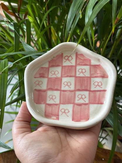 Pink Bow Snack Plates (Set of 2)