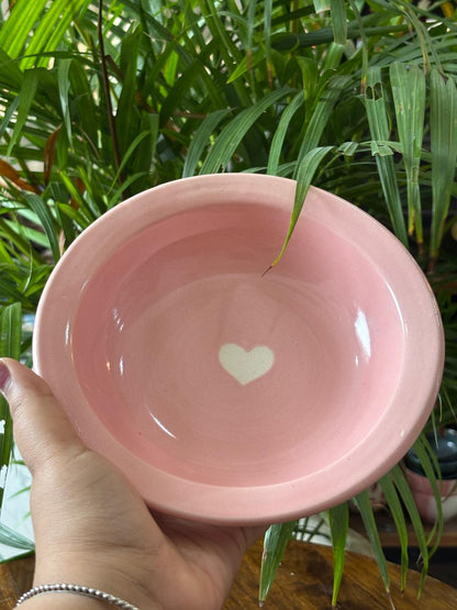 Pink Heart Pasta Plates Set of 2 (7inc)