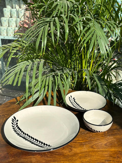 Terra Vine Noir Handcrafted Premium Dinner Set (Set of 7)