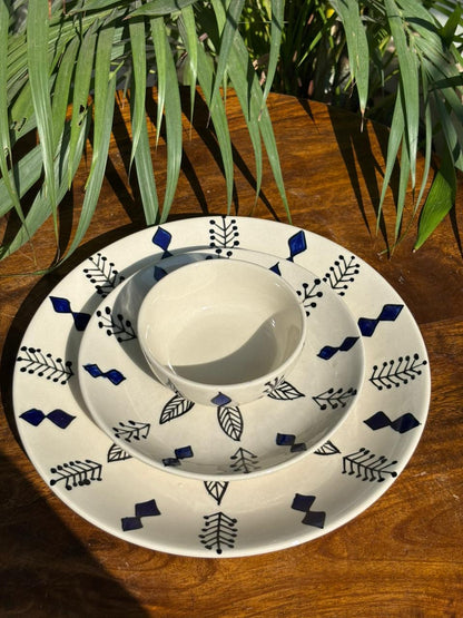 Royal Indigo Handcrafted Premium Dinner Set (Set of 7)