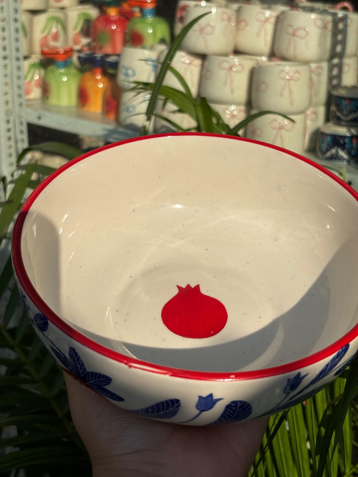 Blue Blossom Pomegranate Serving/Salad Bowl