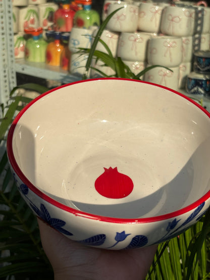 Blue Blossom Pomegranate Serving/Salad Bowl