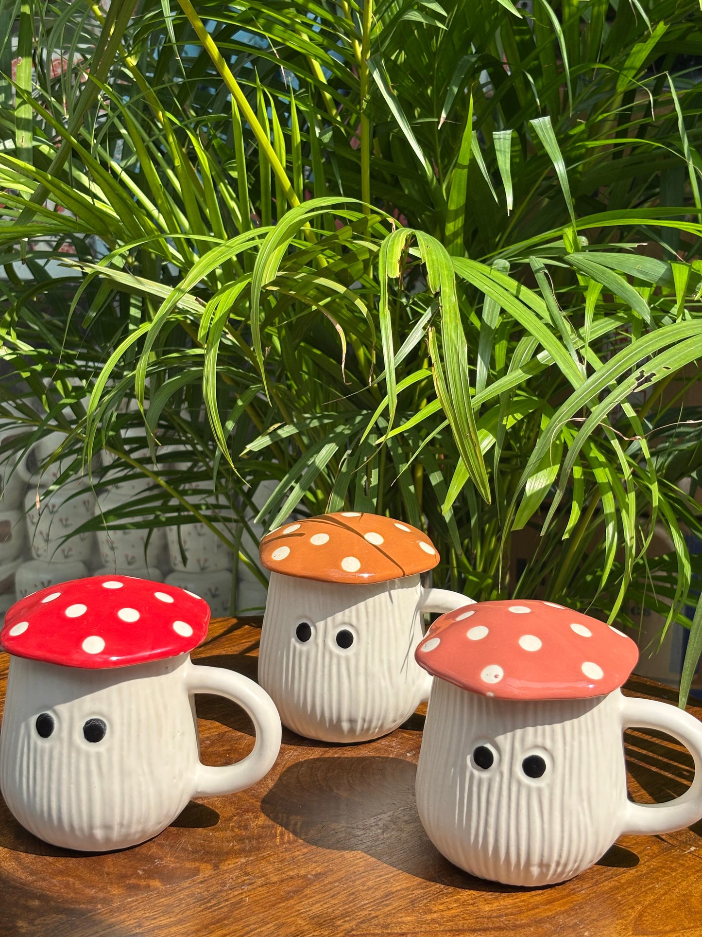 Mushroom Magic Coffee Mugs Combo with Lid (Set of 3)