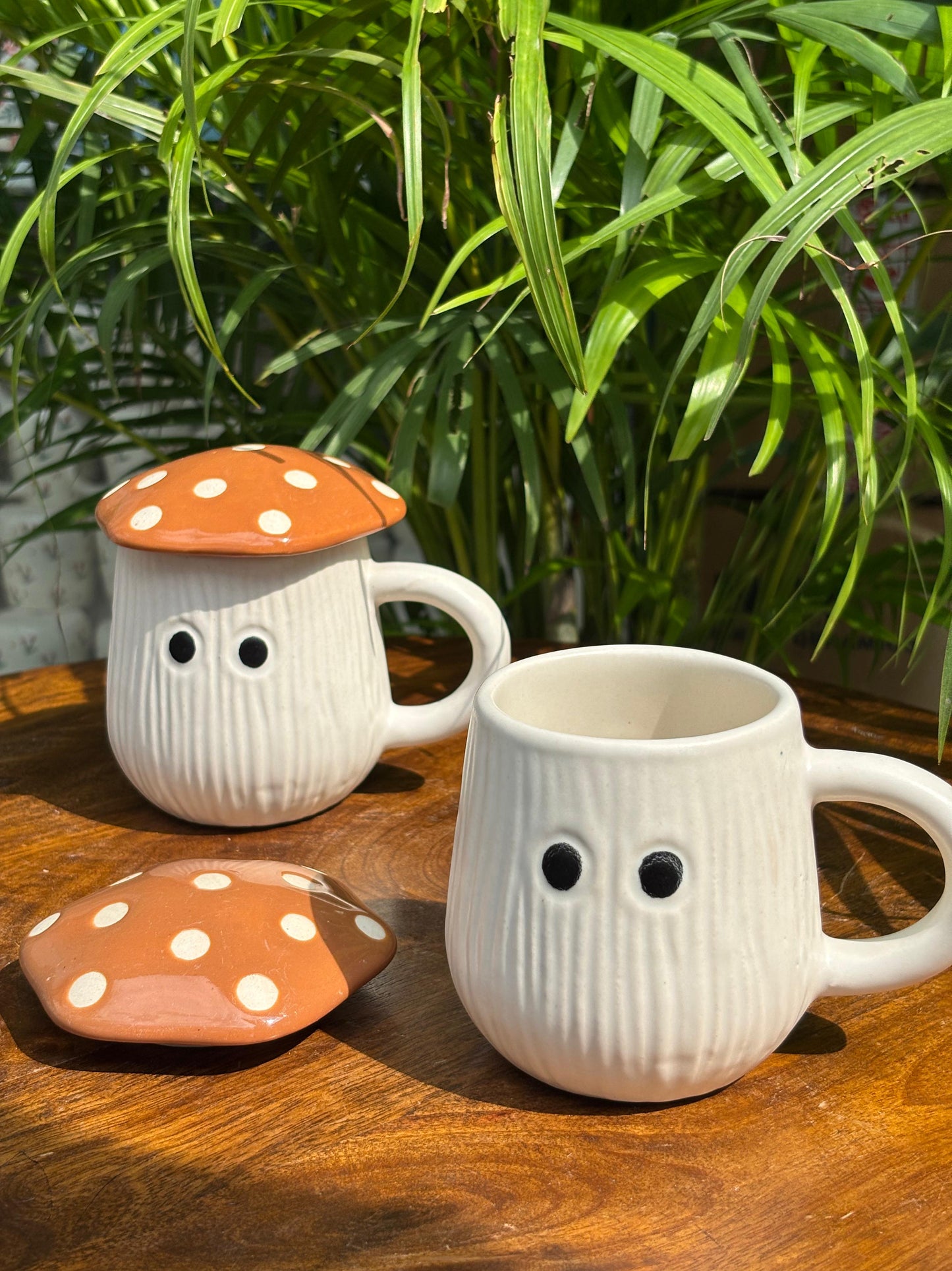 Brown Mushroom Magic Coffee Mug with Lid