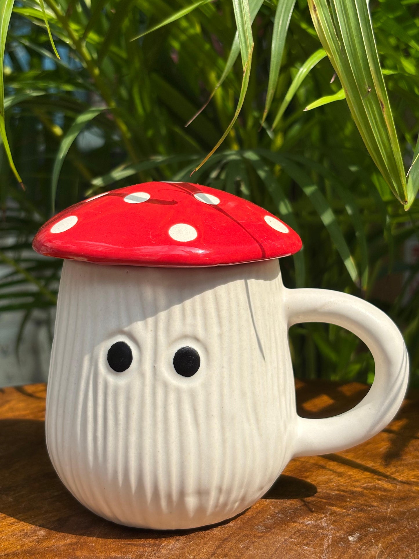 Red Mushroom Magic Coffee Mug with Lid