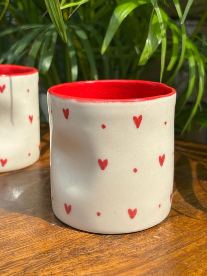 Blush of Hearts Candle Jars/ Water Glasses Combo (Set of 3)