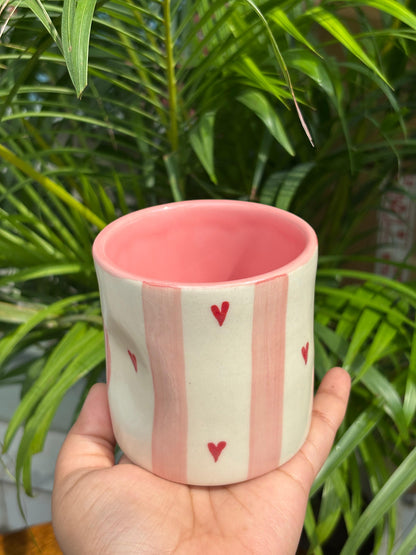 Blush of Hearts Candle Jars/ Water Glasses Combo (Set of 3)