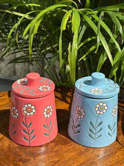Bloom Collection Candle Jars with Lid Combo (Set of 2)
