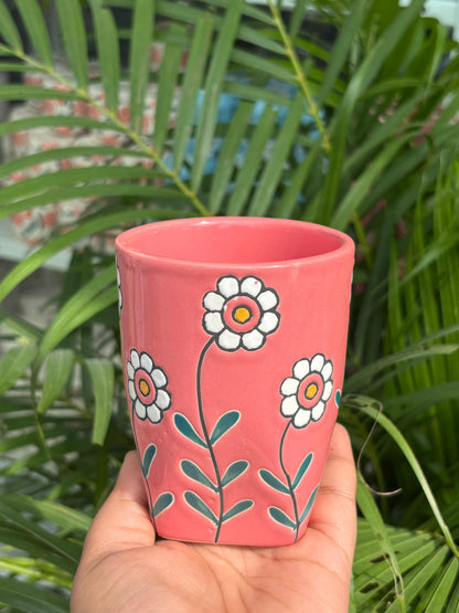Bloom Pink Candle Jar/ Water Glass