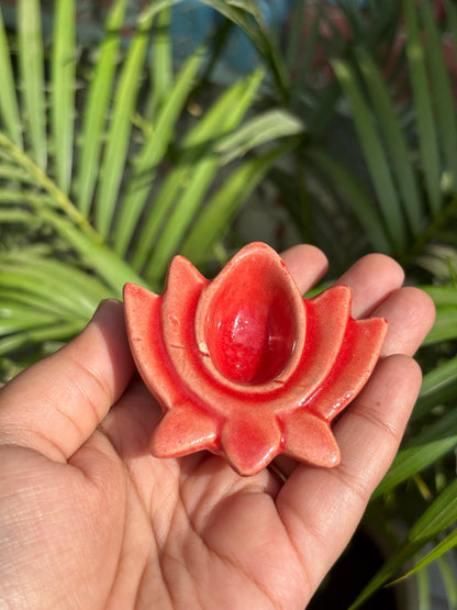 Divine Lotus Diya Set (Set of 5 Assorted Colors)