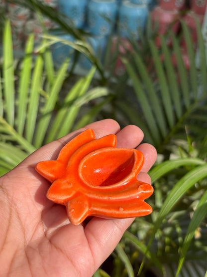 Divine Lotus Diya Set (Set of 5 Assorted Colors)