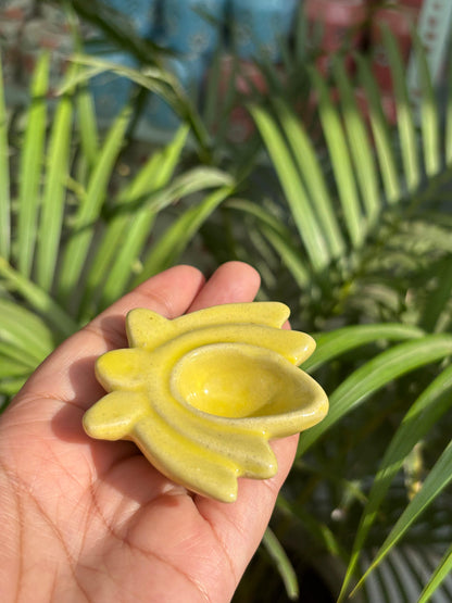 Divine Lotus Diya Set (Set of 5 Assorted Colors)