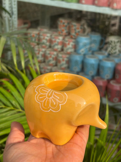 Lil’ Ele Glow Tea Light Holders-Yellow (Set of 2)