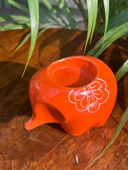 Lil’ Ele Glow Tea Light Holders-Orange (Set of 2)