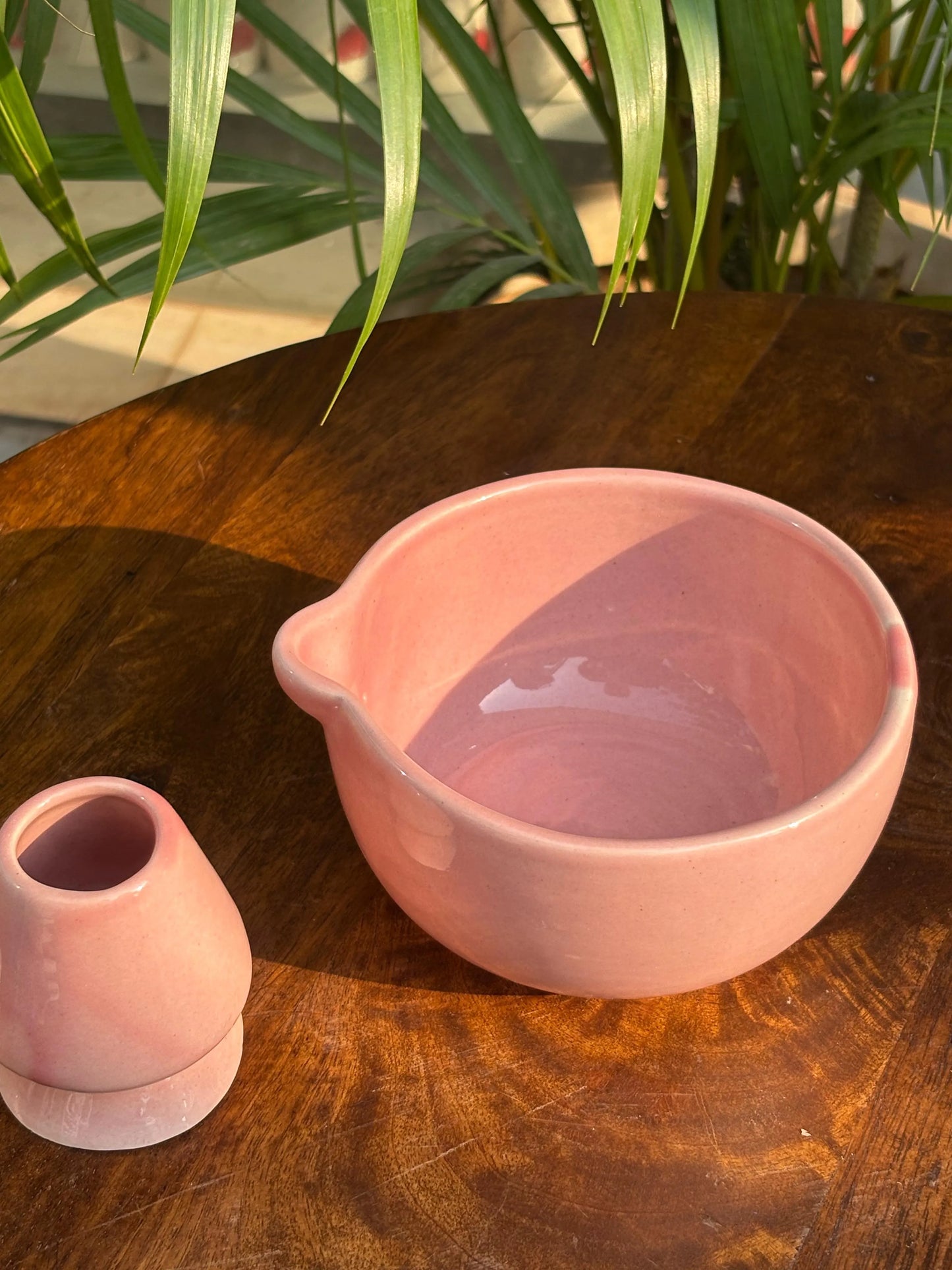 Pink Blush Matcha Bowl & Whisk Holder Set