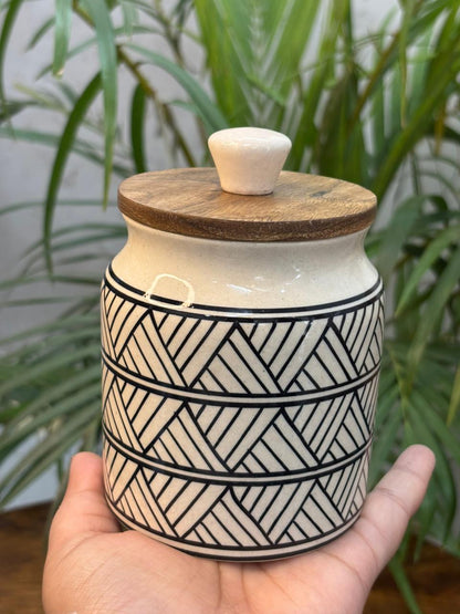 Luxe Chevron Handprint Air-tight Jar