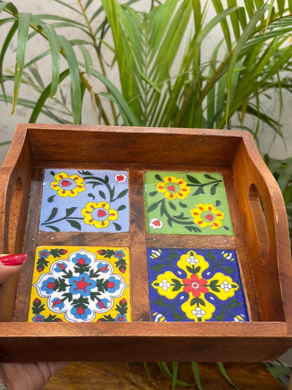 Imperial Mosaic Wooden Tray (Assorted Design)