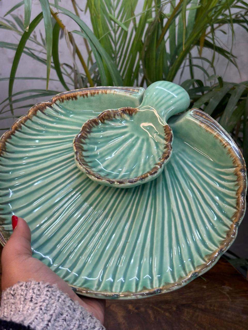 Aqua Seashell Delight Serving Platter