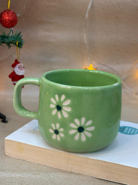 Cozy Daisy Mug-Pastel Green