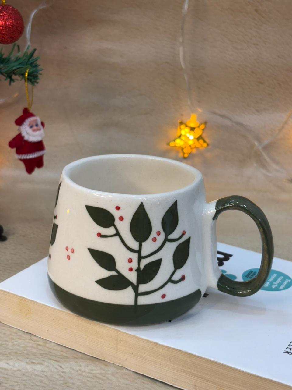 Festive Leaves Coffee Mug & Snack Plate Set (Set of 2)
