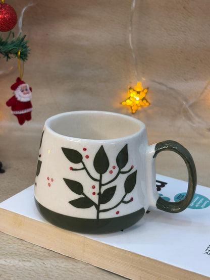 Festive Leaves Coffee Mug & Snack Plate Set (Set of 2)