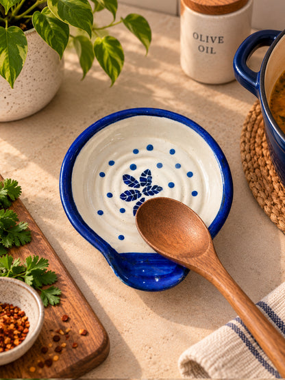 Indigo Blossom Spoon Rest (Set of 2)