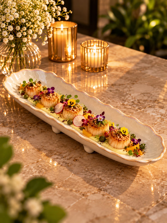Ivory Mist Long Serving Platter