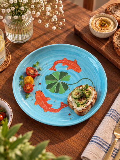 Koi Haven Snack Plates Set (Set of 2)