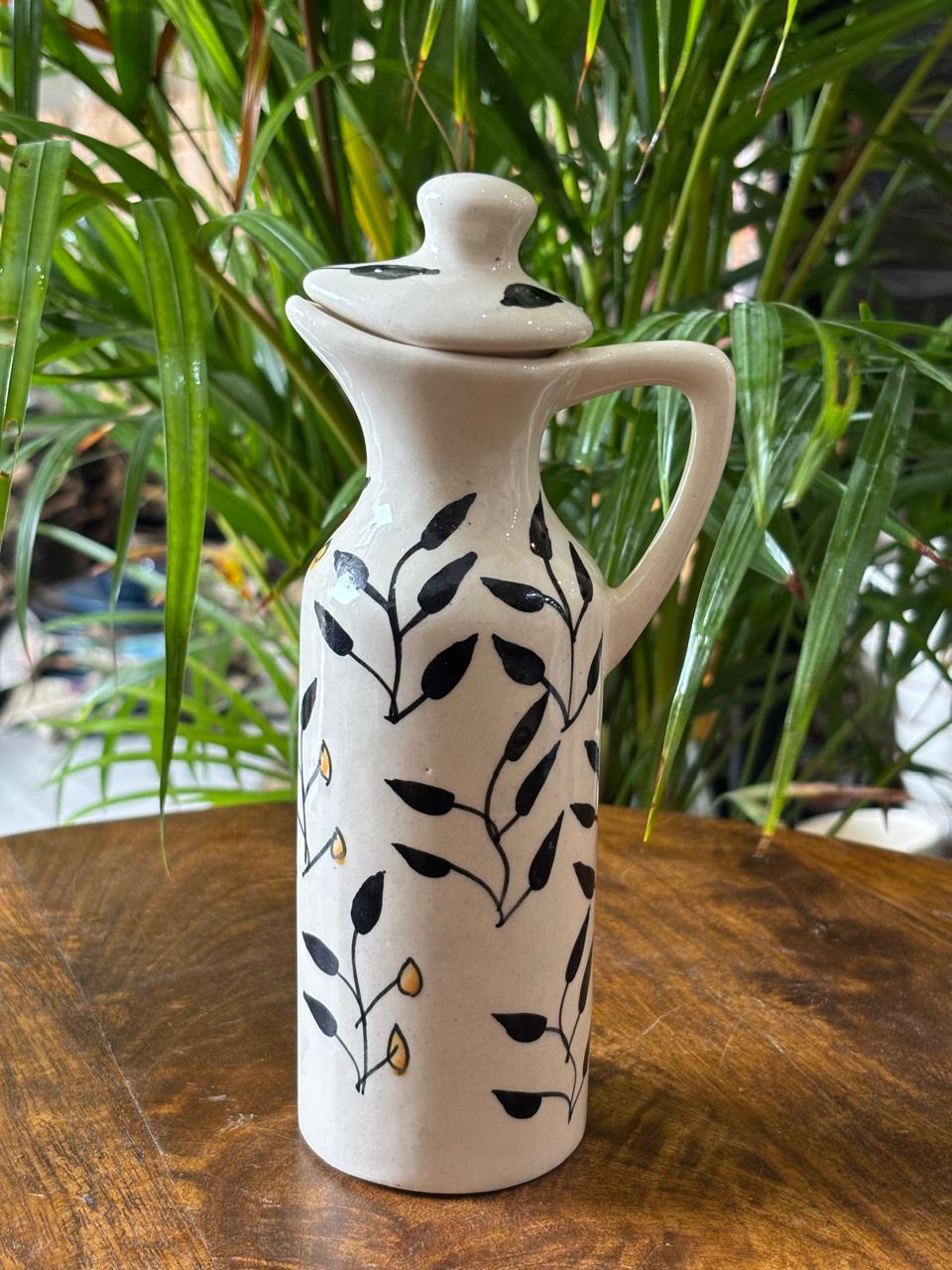 Leafy Charm Hand-painted Oil-Dispenser