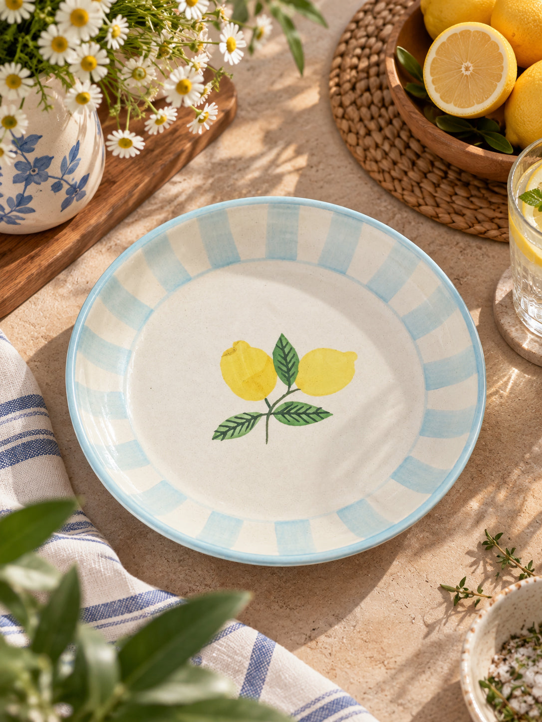 Lemon Reverie Snack Plates Set (Set of 2)