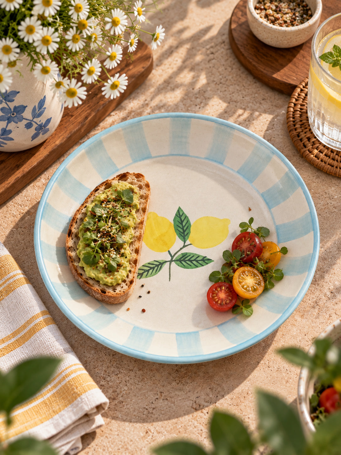 Lemon Reverie Snack Plates Set (Set of 2)