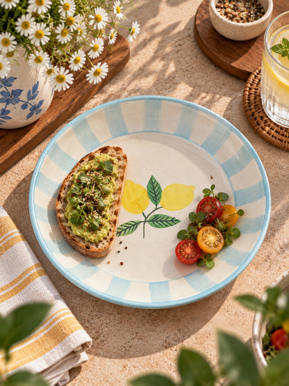 Lemon Reverie Snack Plates Set (Set of 2)