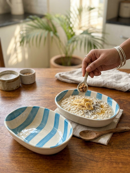 Light Blue Candy Swirl Snack Bowl