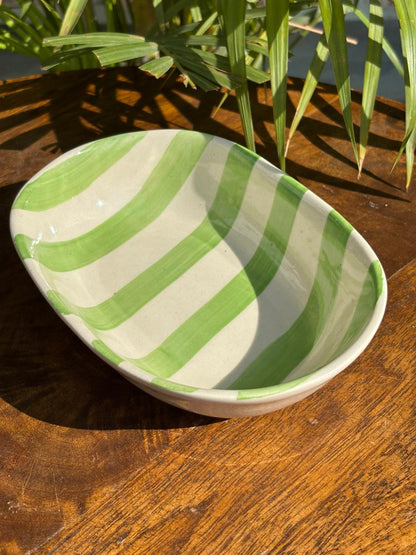 Light Green Candy Swirl Snack Bowl